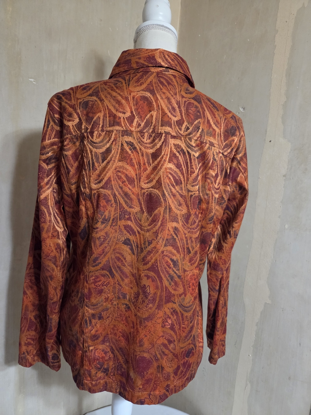 Rust Paisely Button-Front Jacket - Picture 6 of 12